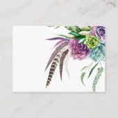 神秘的な多肉類ブライダルシャワーディスプレイシャワー エンクロージャーカード (裏面)