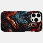 神秘的な夜の風景に佇むカラフルなフクロウ Case-Mate iPhoneケース (裏面 (横))