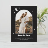 神秘的な夜月の星。黒い写真結婚の セーブザデート (スタンド正面)