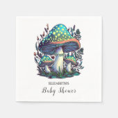 神秘的な夢のようなキノコの赤ちゃんシャワー スタンダードカクテルナプキン (正面)