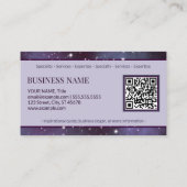 神秘的な夢ほこりっぽい紫と星 名刺 (裏面)