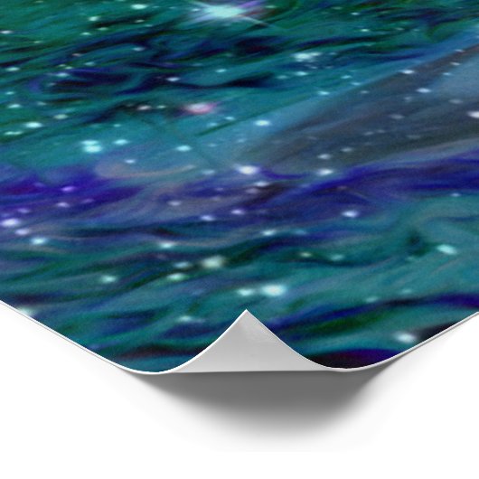 神秘的な夢想的な抽象芸術林 ポスター (角)