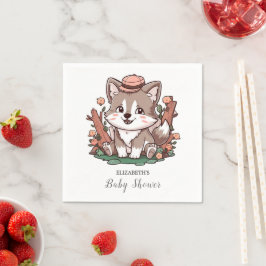 神秘的な夢想的ウルフベビーシャワー スタンダードカクテルナプキン