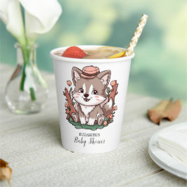 神秘的な夢想的ウルフベビーシャワー 紙コップ