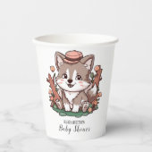 神秘的な夢想的ウルフベビーシャワー 紙コップ (正面)