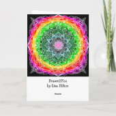 神秘的な大胆な色のカラーバースト曼荼羅 カード (裏面)