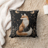 神秘的な天のキツネと花 クッション (ブランケット)