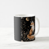 神秘的な天のキツネと花 コーヒーマグカップ (正面右)