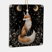 神秘的な天のキツネと花 セラミックオーナメント (右)