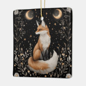 神秘的な天のキツネと花 セラミックオーナメント (左)