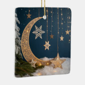 神秘的な天のクリスマスムーン セラミックオーナメント (右)