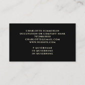 神秘的な天のクリームブラックサンムーン 名刺 (裏面)