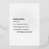 神秘的な天の金ゴールドと銀の蛾 箔招待状 (裏面)