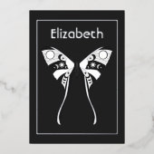 神秘的な天の銀の蛾の箔の招待状 箔招待状 (正面)