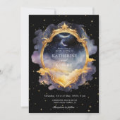 神秘的な天の青金ウェディング招待状 招待状 (正面)