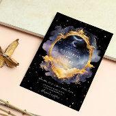 神秘的な天の青金ウェディング招待状 招待状