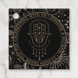 神秘的な天の黒黄金結婚の金感謝していの君 フェイバータグ