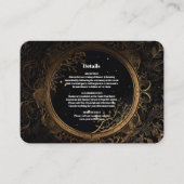 神秘的な天上の黒と金のウェディング エンクロージャーカード (正面)