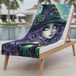 神秘的な天体の魔女 ビーチタオル