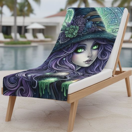 神秘的な天体の魔女 ビーチタオル