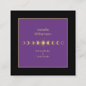 神秘的な天体ムーンスターズアメジストスピリチュアル スクエア名刺 (正面)