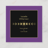 神秘的な天体ムーンスターズアメジストスピリチュアル スクエア名刺 (正面)