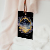 神秘的な天体金ゴールド結婚ムーンの感謝 ギフトタグ