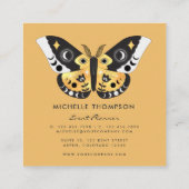 神秘的な天体金ゴールド蛾の名刺 スクエア名刺 (裏面)