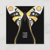 神秘的な天体金ゴールド蛾の名刺 スクエア名刺 (正面)