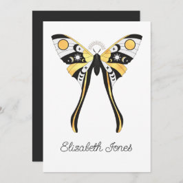 神秘的な天体金ゴールド蛾招待状 招待状