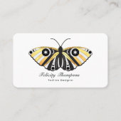 神秘的な天体金ゴールド蛾QRコード 名刺 (正面)