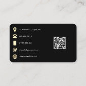 神秘的な天体金ゴールド蛾QRコード 名刺 (裏面)