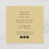 神秘的な天太陽ムーンタロットリーダー スクエア名刺 (裏面)