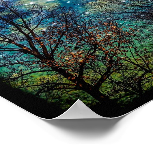 神秘的な天岩星夜 ポスター (角)