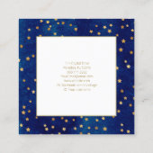 神秘的な天星ムーンフェイズネイビーブルー金ゴールド スクエア名刺 (裏面)