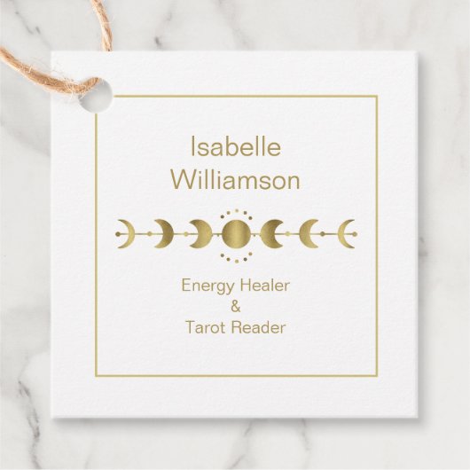 神秘的な天星ムーンフェイズネイビーブルー金ゴールド フェイバータグ (正面)