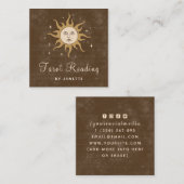 神秘的な天月の太陽魔法サイキックタロットボホ スクエア名刺 (正面/裏面)