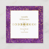 神秘的な天月相アメジストスピリチュアル スクエア名刺 (正面)