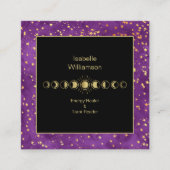 神秘的な天月相アメジストスピリチュアル スクエア名刺 (正面)
