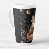 神秘的な天狐と花 カフェラテマグ (左アングル)