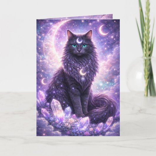 神秘的な天猫の月銀河ファンタジー魔法 カード (正面)