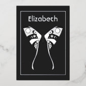 神秘的な天空のシルバーモスフォイル招待状 箔招待状 (正面)