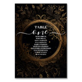 神秘的な天空の黒と金ゴールド結婚の テーブルナンバー (正面)