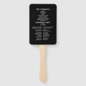 神秘的な天空の黒と金ゴールド結婚の ハンドファン (裏面)