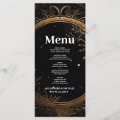 神秘的な天空の黒と金ゴールド結婚の メニュー (正面)