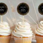 神秘的な天空の黒と金ゴールド結婚の ラウンドシール