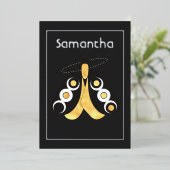 神秘的な天銀と金ゴールドガ 箔招待状 (立ち正面)