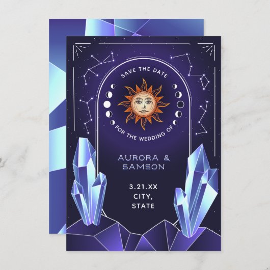 神秘的な太陽のイベント日付を保存 セーブザデート (正面/裏面)