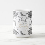 神秘的な太陽の月の白黒 コーヒーマグカップ (中央)