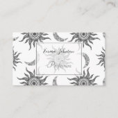 神秘的な太陽の月の白黒 名刺 (正面)